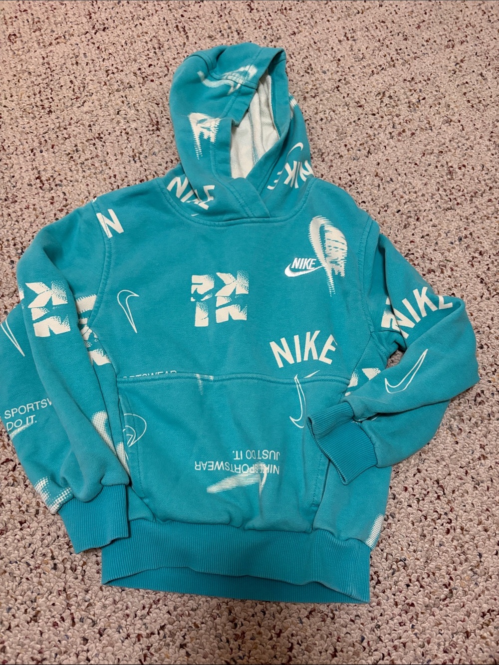 Nike Teal Pullover  Logo Hoodie